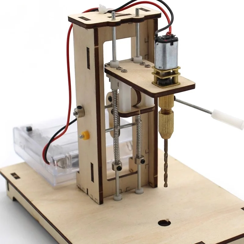 Mini Benchtop Drill Technology Making Invention DIY Board Drilling Model Tool
