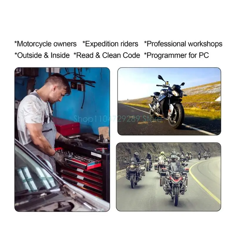 يدعم دراجة نارية لاسلكية obdii دراجة نارية obd الماسح الضوئي أداة قراءة رمز نظيف إعادة تعيين خدمة الفاصلة EU4 موصلات متوافقة #5
