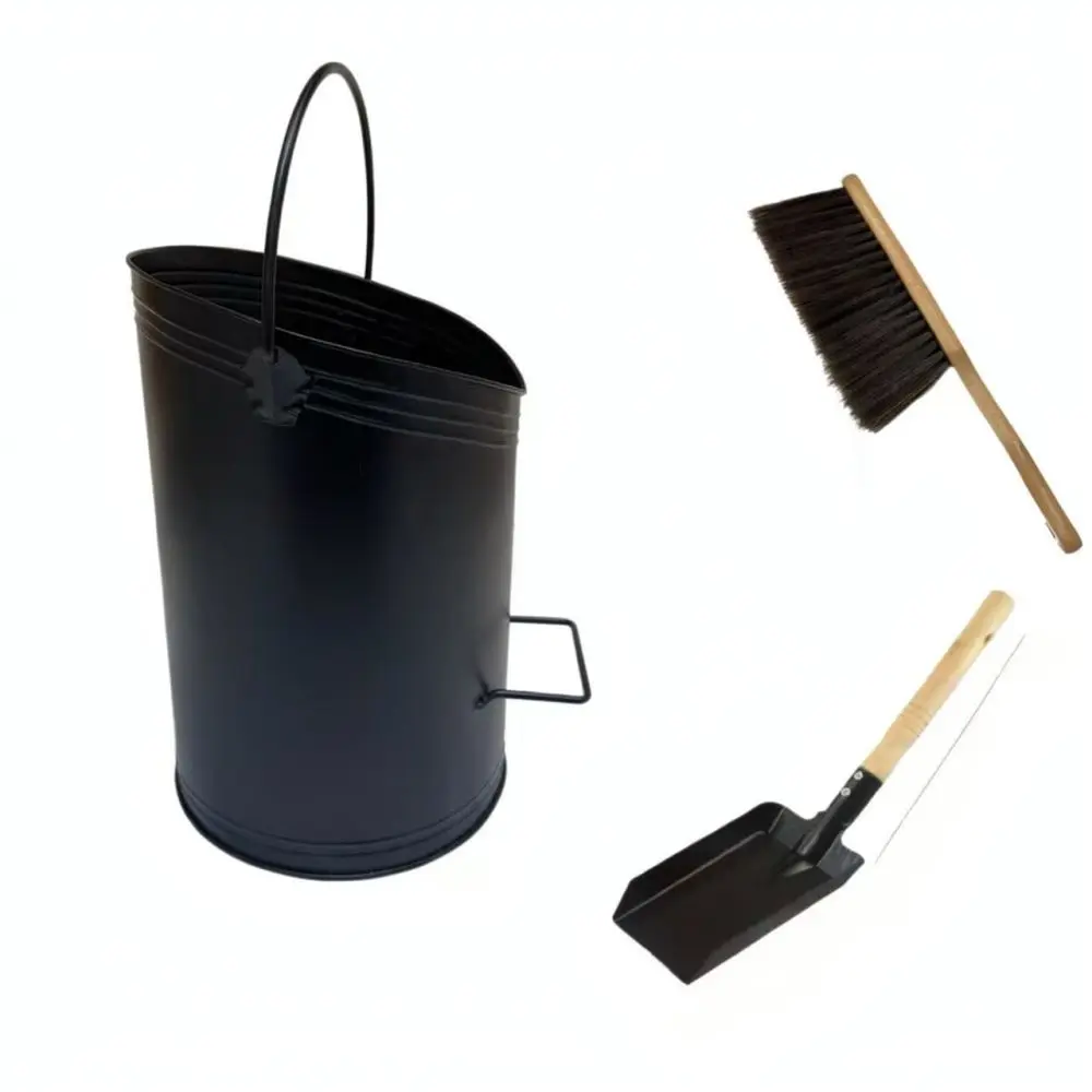 Reliable Fireplace Ash Bucket Shovel Brush Kit For Wood Burning Stove Hearth Maintenance Outdoor Fire Pit Tools view 5