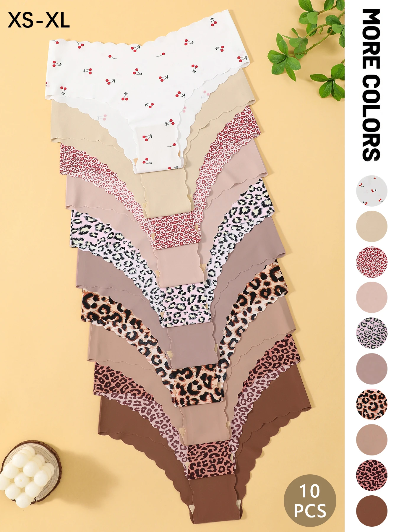 Mutandine a triangolo sexy in tessuto morbido, traspirante, confortevole, senza cuciture, da donna, da 10 pezzi