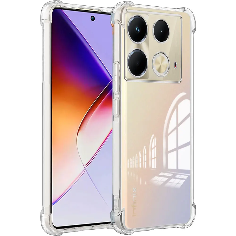 Infinix Note 40 Pro Plus 용 충격 방지 휴대폰 케이스, 투명 소프트 실리콘 범퍼, Infinix Note40 Pro 커버, 4G 40X 5G 케이스