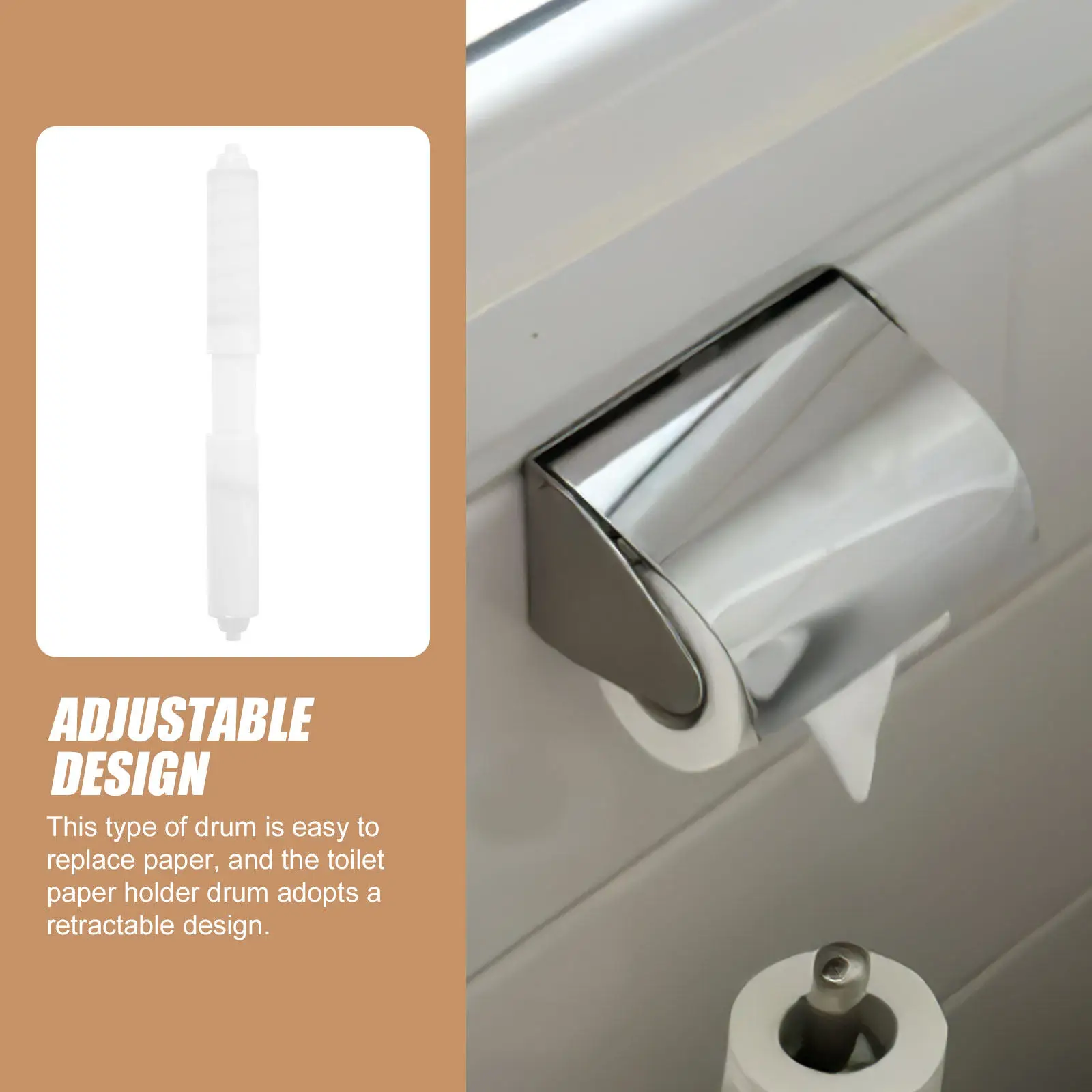 Plastic Toilet Paper Rod Replacement Retractable Spring Loaded Roller for Tissue Box Central Shaft Bathroom Hotel Home Use