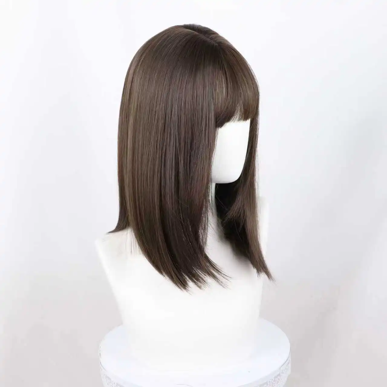 1 قطعة شعر مستعار كامل أنيق مستقيم الألياف شعر ريمي للسيدات الشباب الدولة يبحث شعر مستعار متوسط الحجم مقاومة للحرارة تأثيري الباروكات