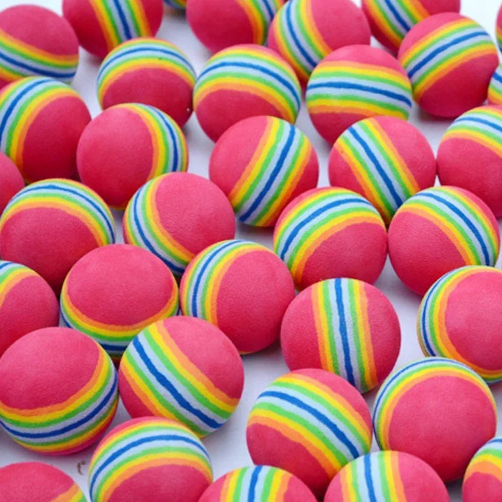 10 Pcs Golf Ball Training Light Weight Less Foam Balls EVA Sponge Balls Indoor Practice Soft Rainbow Sponge Balls Accessories