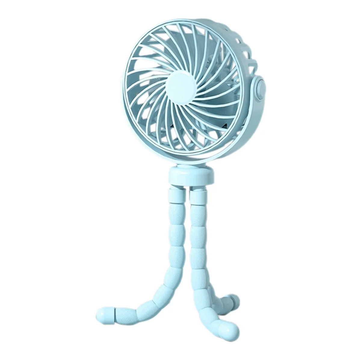 Octopus Fan, Desktop Camping Fan, USB Rechargeable Tripod Fan, with Light Fan Blue