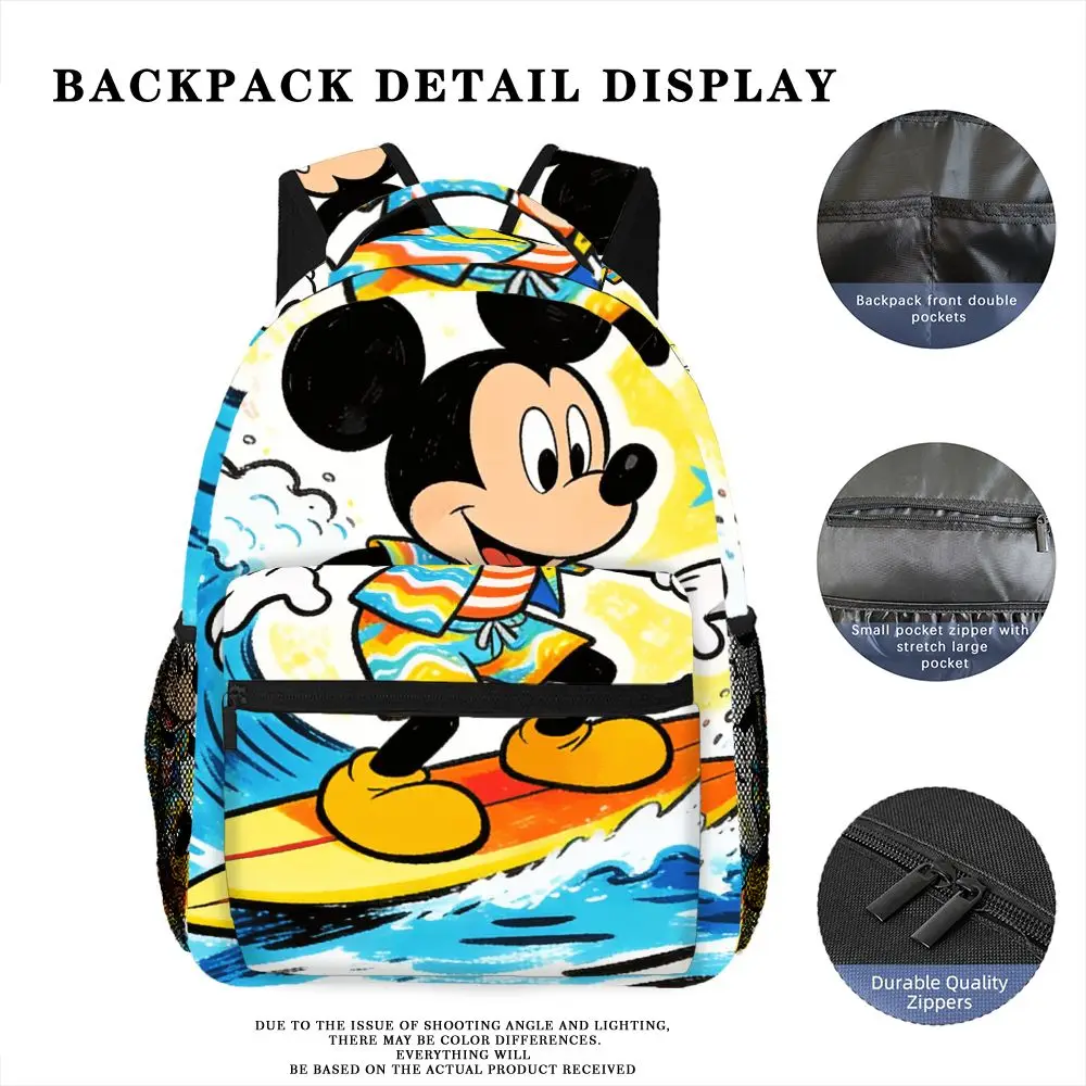 

1pc Disney Mickey Mouse Computer Backpack, Fashionable and Simple, Unisex, Large Capacity, High-Quality Gift
