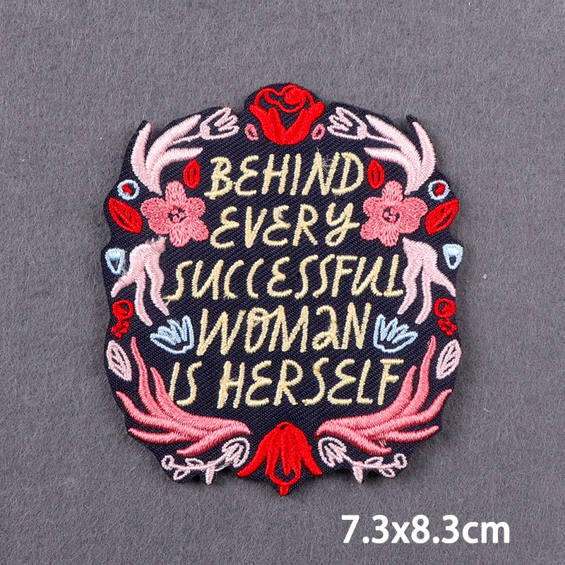 Girl's Power Stickerei-Aufnäher für Kleidung, Kindness Bügel-Aufnäher für Kleidung, Blumen, Buchstaben, schmelzbarer Aufnäher, Applikationsdekoration – Detail 26