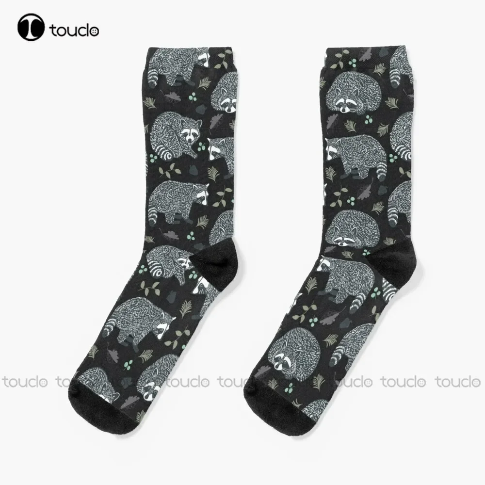 Raccoons! Design 42 / 365 Days Of Design Socks Cartoon Socks Cartoon Comfortable Best Girls Sports 360° Digital Print Streetwear