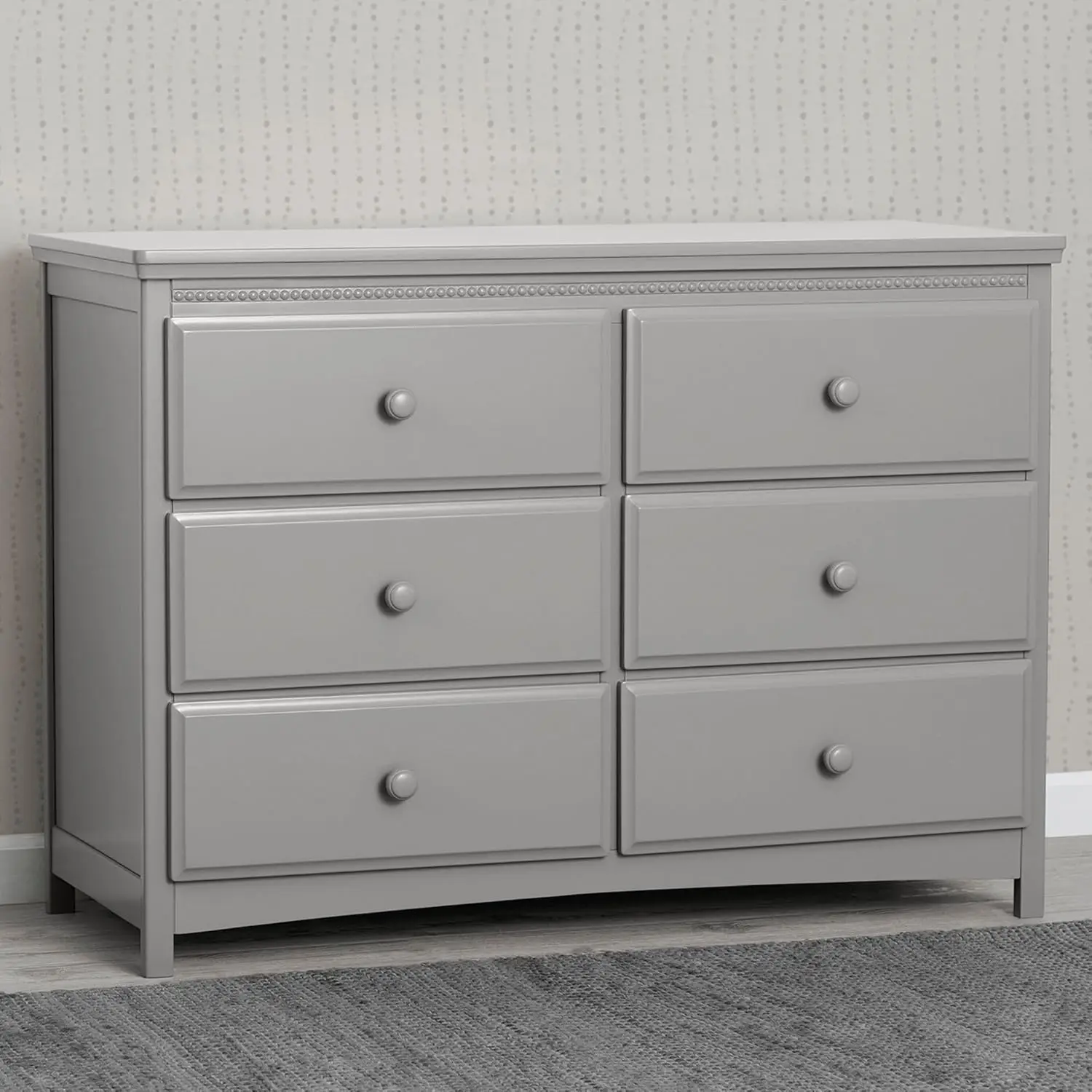 Emerson 6 Drawer Dresser With Interlocking Drawers - Greenguard Gold Certified, Grey