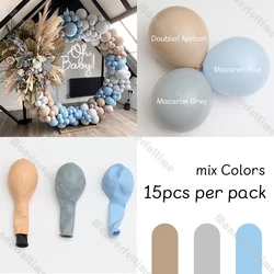 15pcs Mix Color Latex Wedding Balloons Metal Doubled Stuffed Matte Retro Boho Baby Shower Balloon Birthday Decoration Air Globos