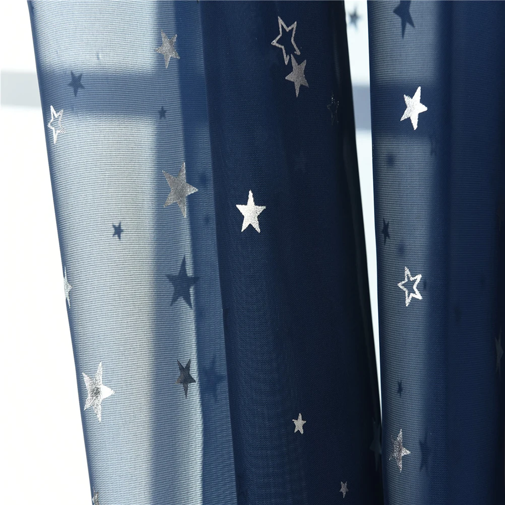 

1pcs Window Sheer Voile Curtain For Bedroom Bathroom 100X270Cm Navy Blue Window Tulle Sheer Curtains Home Decor