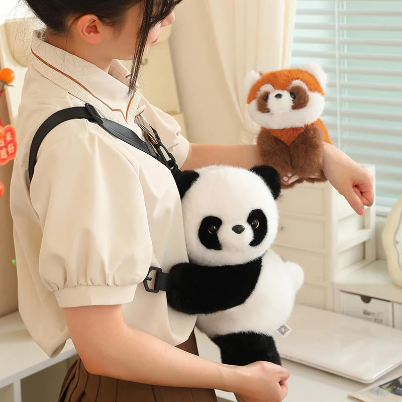 Linda bolsa de pelúcia para celular, fofa bolsa crossbody animal panda gigante, pequeno panda, maquiagem casual ao ar livre, presente de aniversário