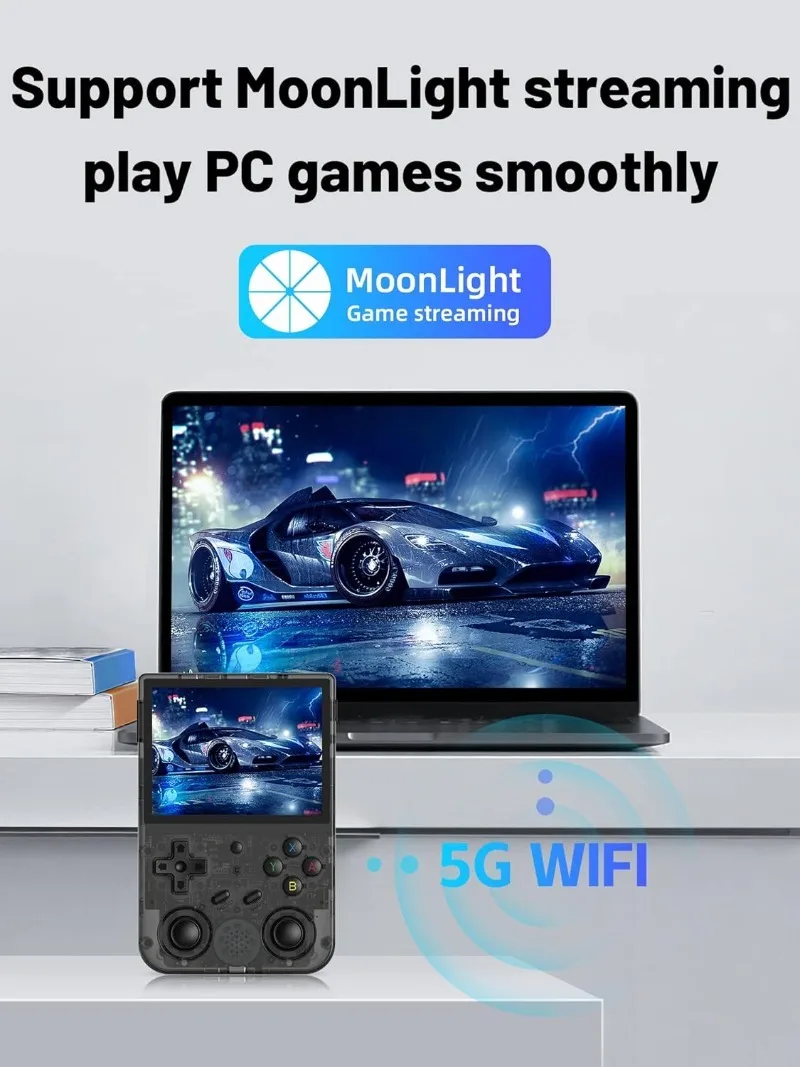 وحدة تحكم ألعاب محمولة RG353V، نظام التشغيل Android 11 ونظام Linux يدعم 5G WiFi 4.2 Bluetooth Moonlight Streaming TV Output B
