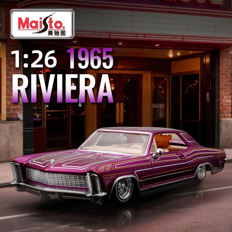 

Maisto 1:26 1965 Riviera Simulation alloy car model ornament collectible car door that can be opened supercar gifts