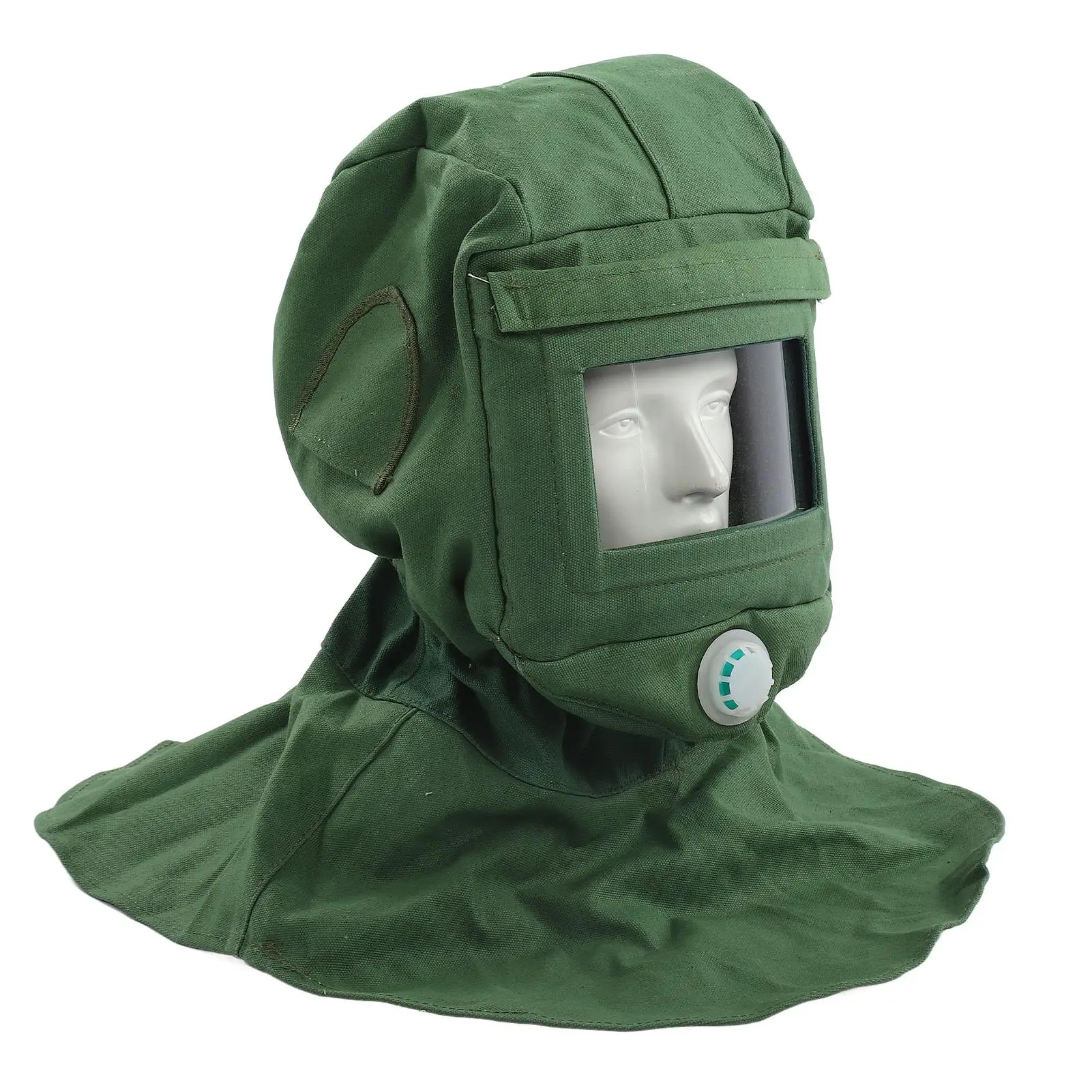 Protector de cuello de chorro de arena industrial, resistente a desgarros, a prueba de polvo, cara completa para pintar y trabajos de alta resistencia