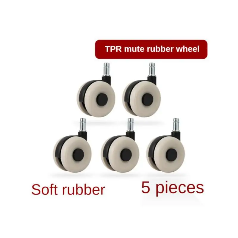 

5 Pcs Chair Wheel Accessories Computer Pulley Boss Caster Universal Rubber