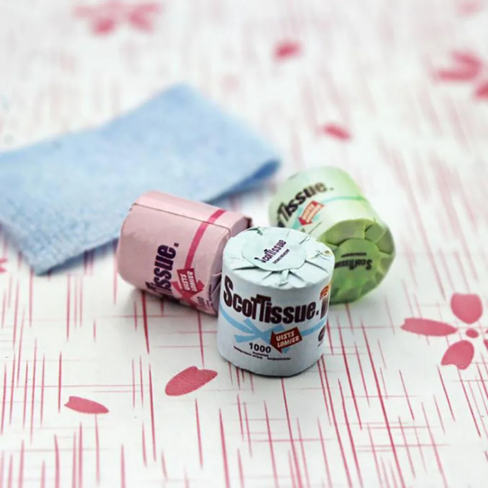 1:12 domek dla lalek miniaturowy model sceny ręczniki papierowe dekoracja domku dla lalek rolki toaletowe tkanki akcesoria łazienkowe dla domu dla lalek