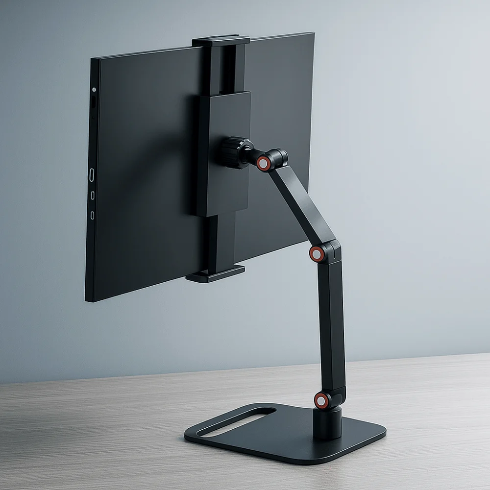 

Durable Adjustable Height Portable Monitor Holder Foldable Expandable Screen Holder Universal Alloy Monitor Bracket Display Base