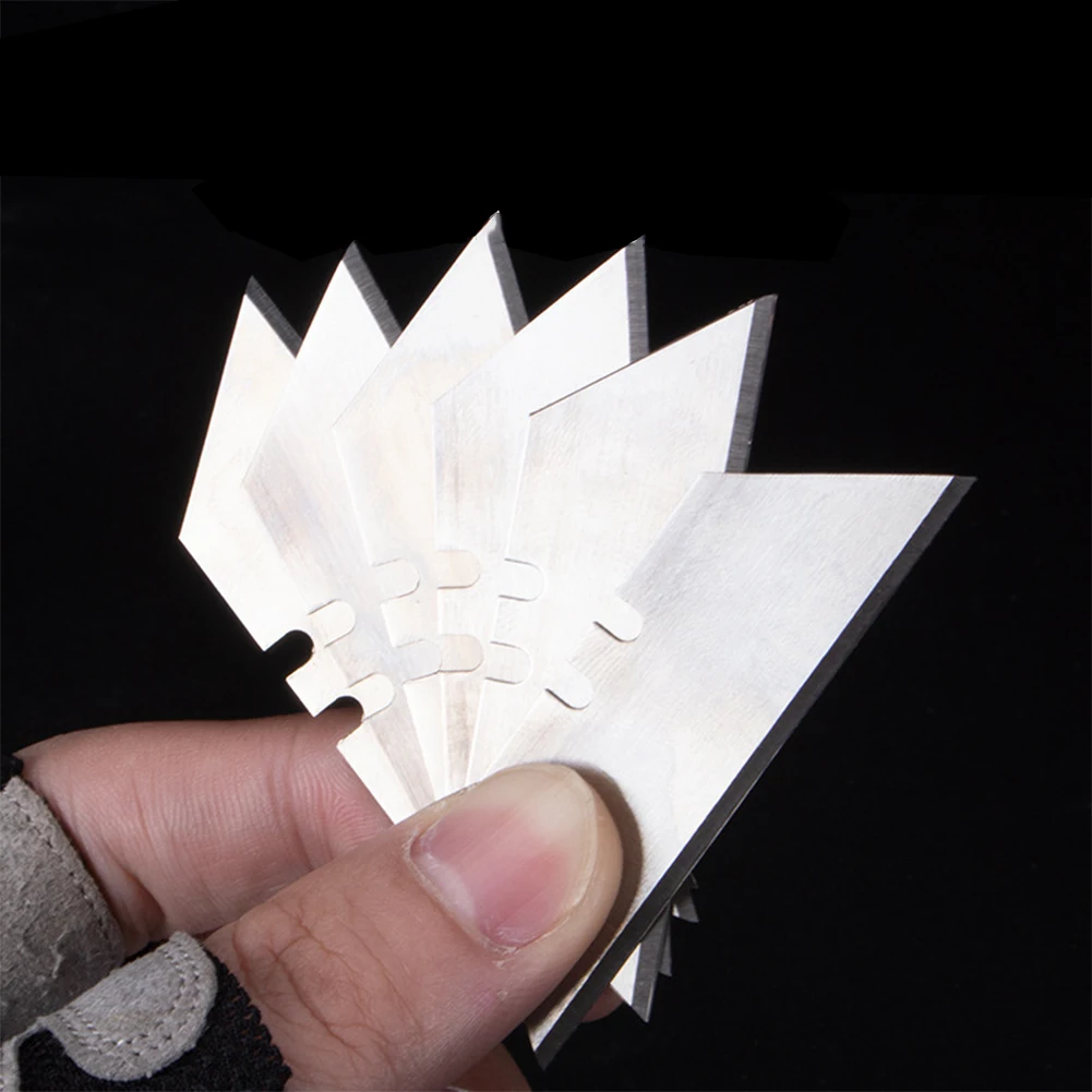 Imagem -03 - Conjunto Trapezoidal Substituição da Lâmina Lâmina Arte Artesanato Cuttertool Lâmina de Faca Multifunction Faça Você Mesmo Processo T-lâmina em Forma de Artista 10 Peças