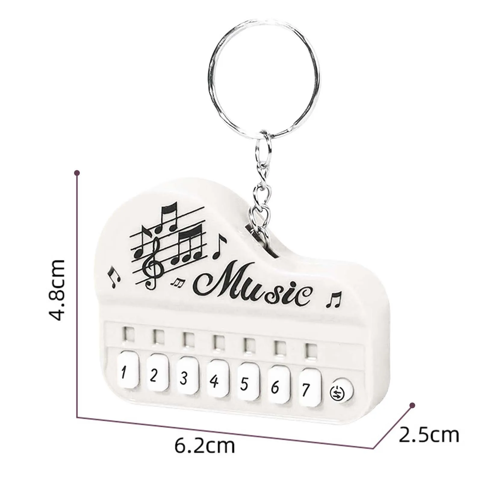 Mini Electronic Piano Keychain with Light Portable Musical Instrument Toy Piano Keychain for Key Backpack Hanging Decoration