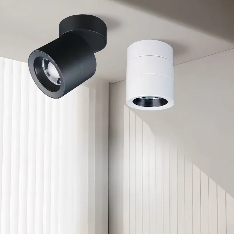 Surface Mounted Rotary Folding Focus Light 10W12W COB Downlight Focusing Background Wall Porch Decorative Spotlight Light AC220V