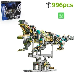 Creative Mechanical Crocodile Sea Animal Amphibians Life Set Light Building Blocks Bricks Model Assembly Toy Kid Christmas Gift