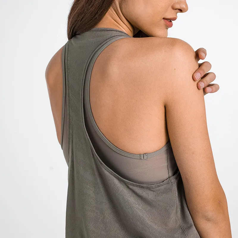 Solid Color Round Neck Jacquard Stitching Breathable Fitness Short Sleeve Sport Yoga T-shirt Loose Crop Top Quick Dry Gym Clothe