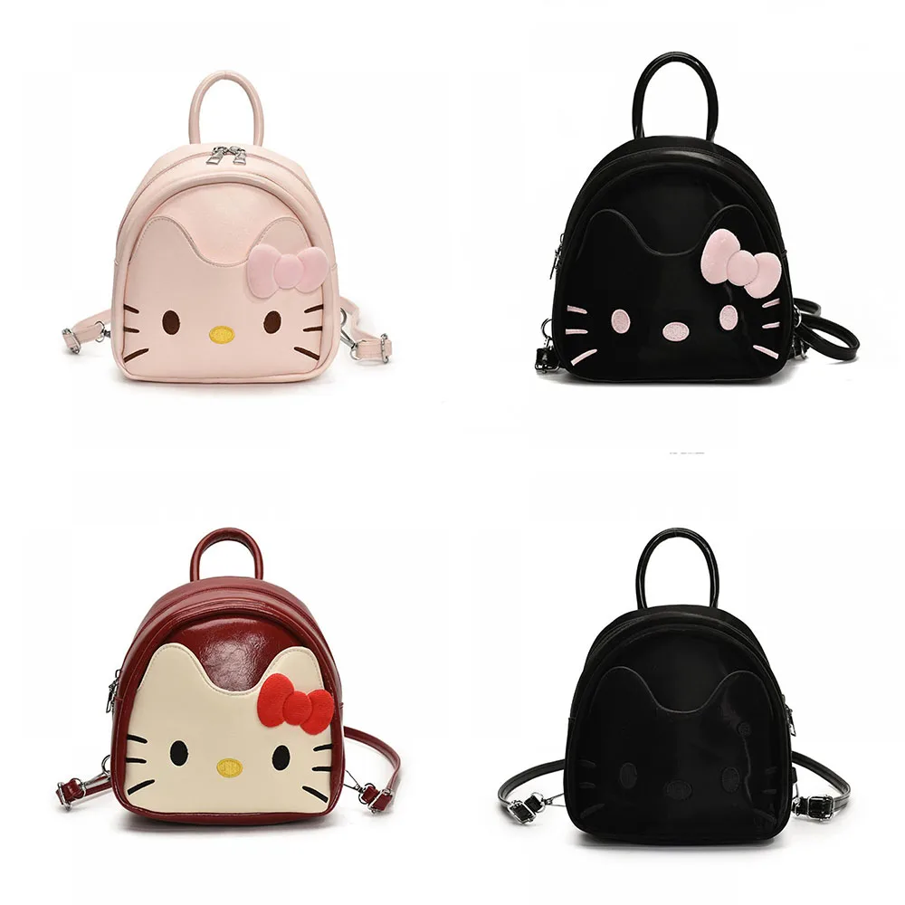 

Miniso A Cute and Trendy Hellokitty Backpack In Black and White A Versatile Mini Bag for Traveling and Taking Photos Backpack