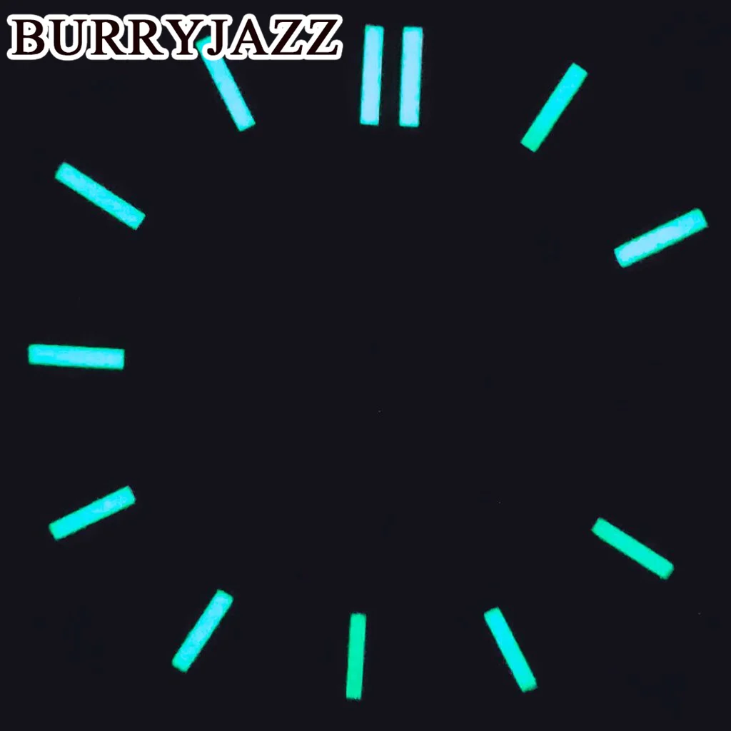 BURRYJAZZ 30.5mm Pink Green  Sterile Watch Dial Luminous Dial Fit NH35 Movement Fit 3 O'clock 3.8 O'clock  Case Crown