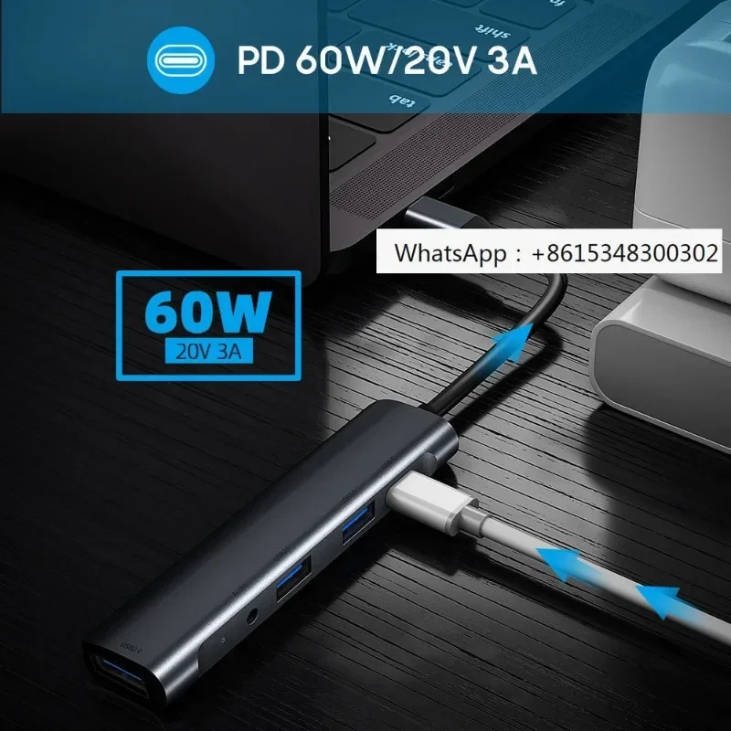 K561 Dock Typ C bis 3,5mm Audio-PD-Lade computer Erweiterung USB-Hub-Hub