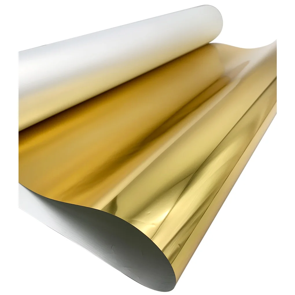 11.8in x 16.4ft / 30cm x 5m DTF Gold / Silver Foil Film Roll Cold Peel for Direct to Film Transfer T-shirt Printing Wholesale