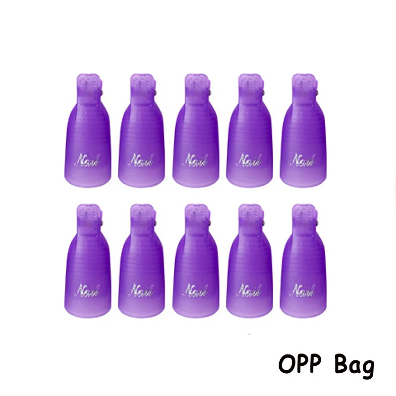 10 Pcs/Bag Colorful Acrylic Nail Art Soak Off Cap Clips Nails Cleaning Manicure UV Gel Polish Soak off Wrap Tools For Finger image 2