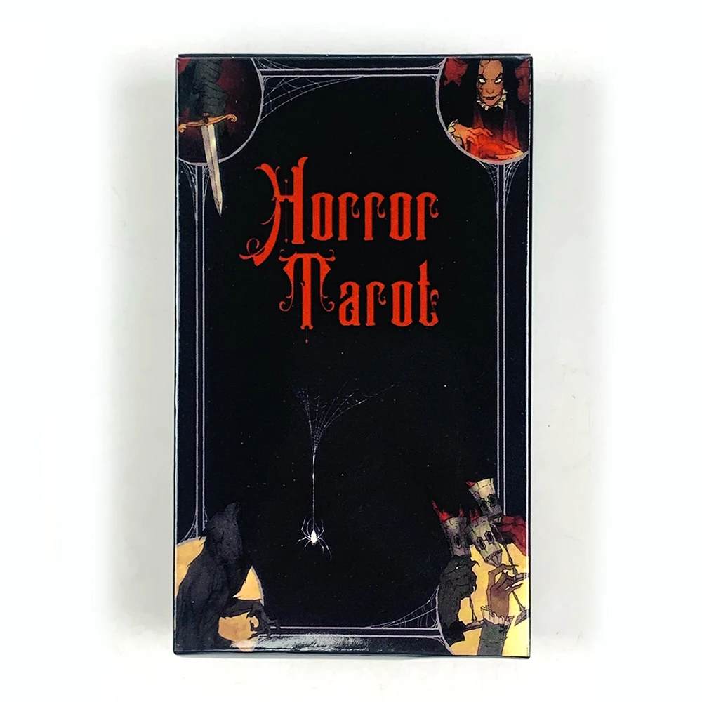 Horror Tarot Deck Card Game Full English Fortune Divination Tarot Cards For Beginner ,Suitable For Family Gathering Board Game