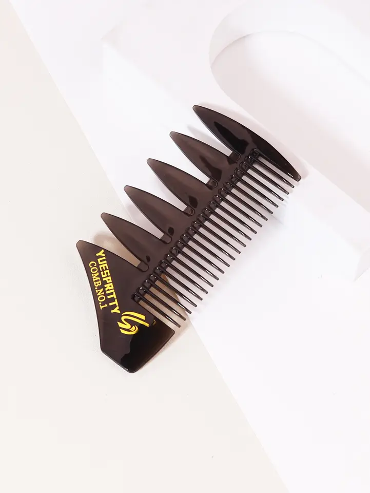 1pc wide and fine toothed anti-static hair comb with two side teeth ...