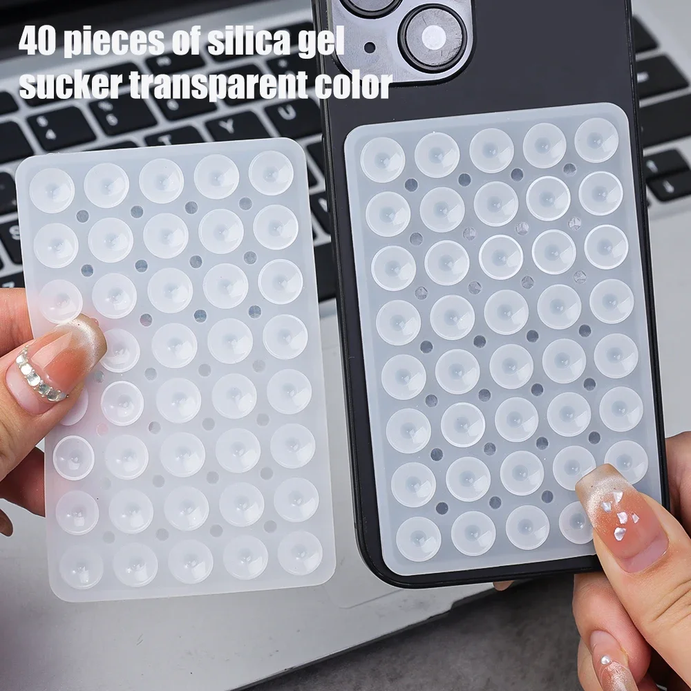 5/3/1PCS Portable Transparent Soft Silicone Suction Phone Holder Multifunctional Double Sided Suction Cup  Anti-Slip Wall Stand image 4