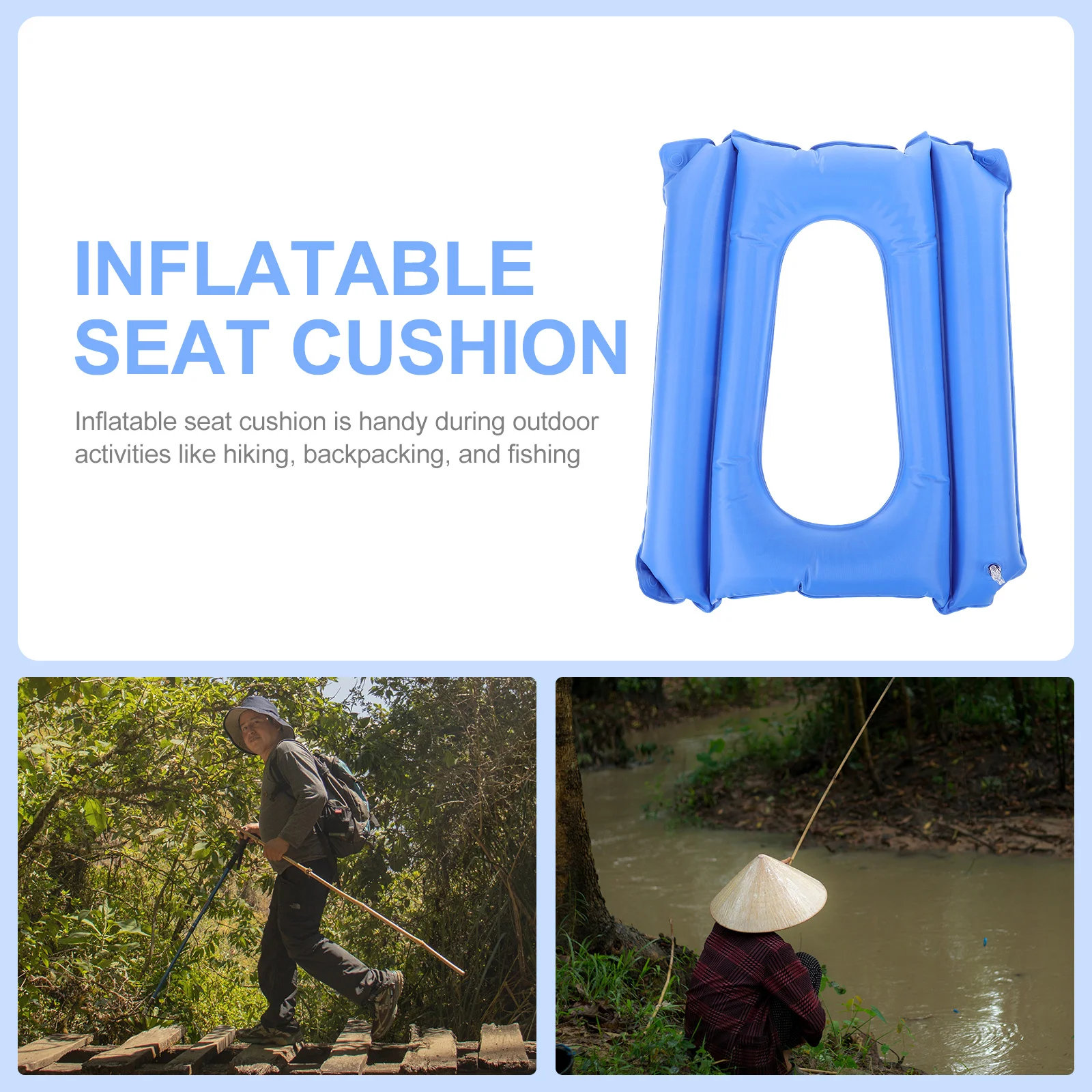 

Inflatable Seat Cushion Lightweight Portable For Travel Airplane Car Camping Hiking Stadium Floor Kayak Anti-Pressure Ulcer