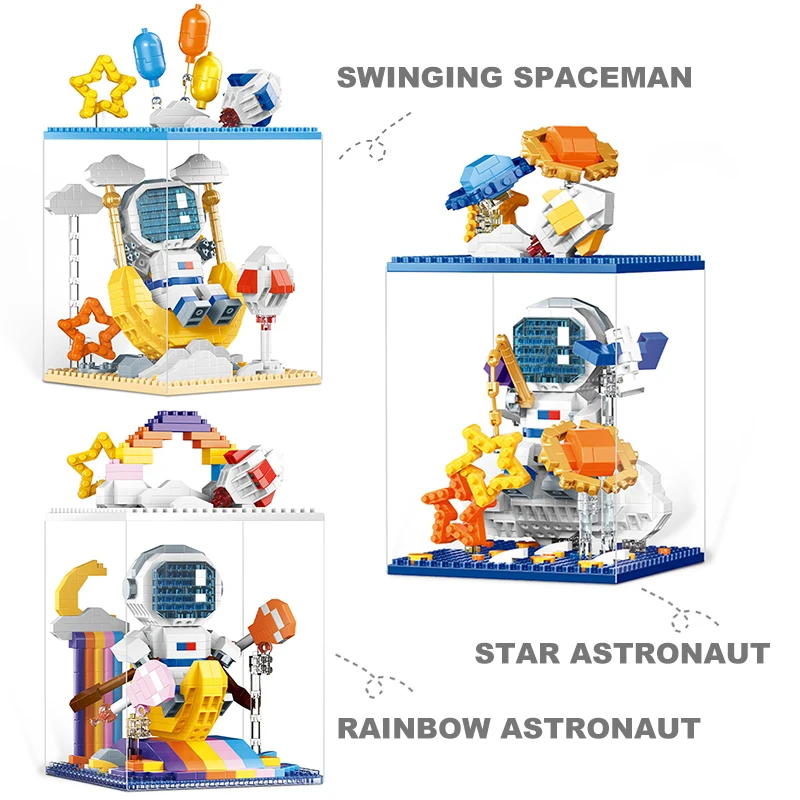 

Mini Astronaut Model Building Blocks Star Moon Spaceman Micro Assemble Bricks Educational Puzzle Toys Gifts For Children Kids