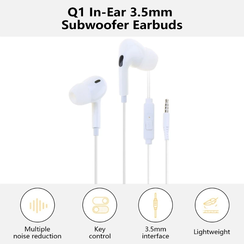 Corded Earbuds In-Ear Earphones with Microphone Noise Isolating Headphones 3.5mm Ear Buds for Smartphones Music