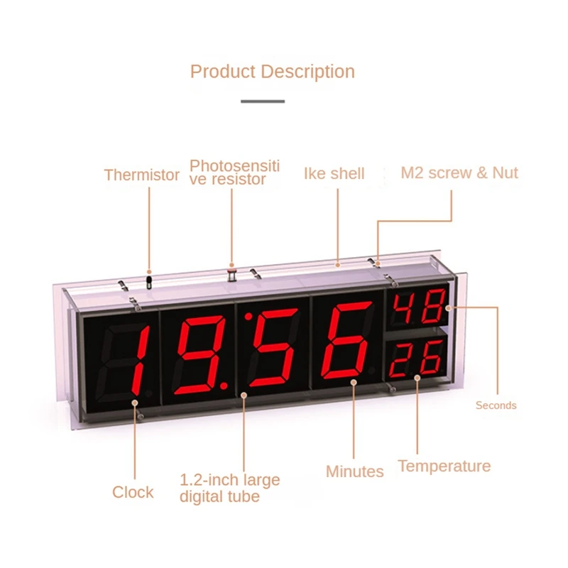 ESP8266 WIFI Clock PCB+Electronic Components+Acrylic LED Dot Matrix Clock RED GREEN TIME Display