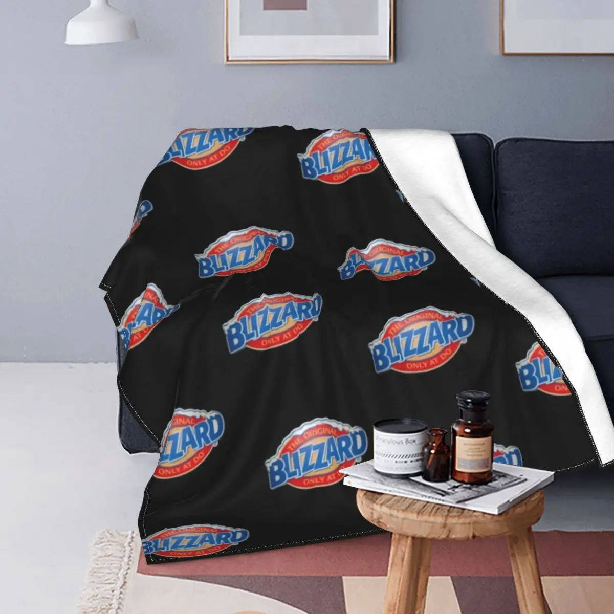 Dairy Queen Blizzard Blanket Flannel Spring/Autumn Multi-function Super Soft Throw Blanket for Home Office Bedspreads