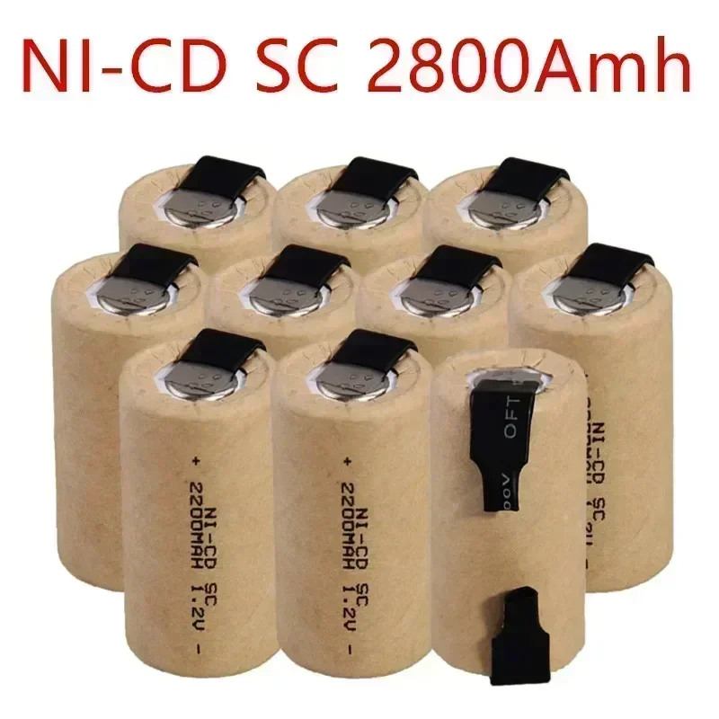 1.2V SC2800mah NI-CD rechargeable battery for electric screwdrivers, power tools, and hand drills