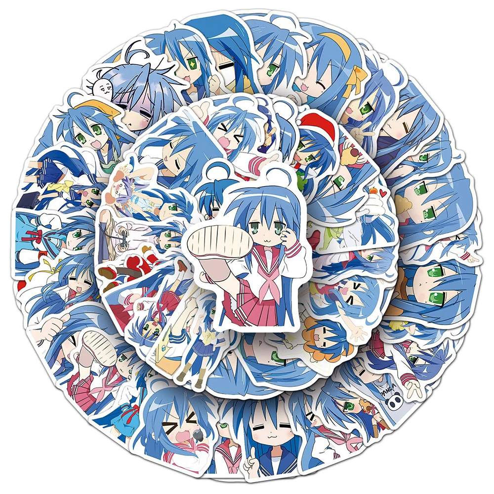 

10/30/50pcs Lucky Star Anime Izumi Konata Stickers Cute Cartoon Girl Decals Decoration DIY Laptop Luggage Phone Graffiti Sticker