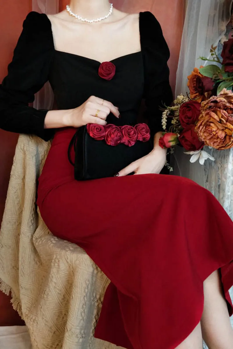 

Красное весеннее женское платье для церемонии, длинное, с высокой талией, А-силуэт, для торжеств и праздников, возвращения домой