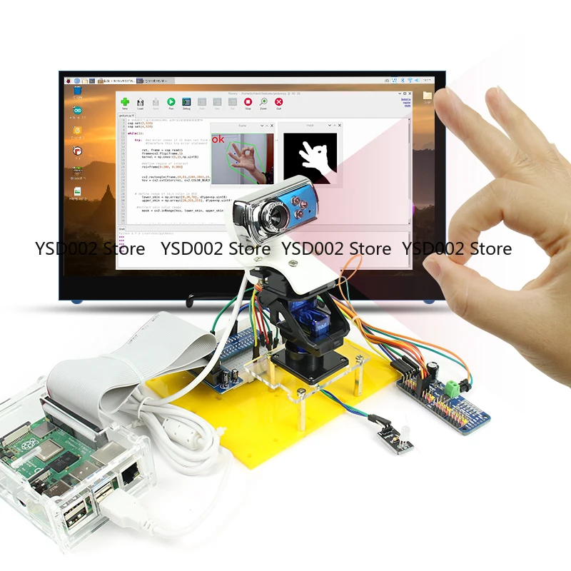 For  Pi 4B vision development kit OpenCV facial recognition Python programming AI artificial intelligence
