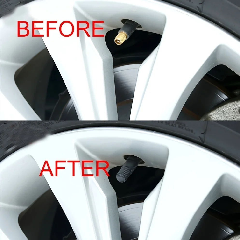 1/5/10/20/50/100pcs Black PE Tire Valve Cap Set: Durable And Versatile for Car, SUV, Bike, Truck, And Motorcycle Use Love Mini I