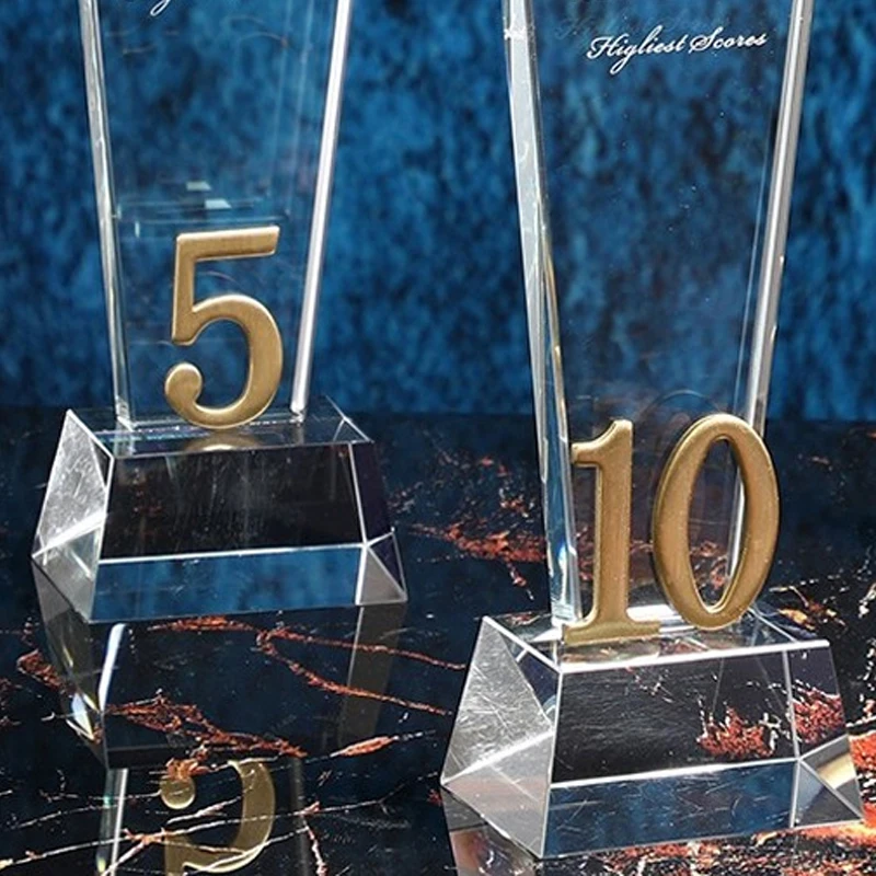 Customized Metal Digital Anniversary Trophy, Crystal Trophy, Company Annual Meeting Award Carving Anniversary Commemoration, 1Pc
