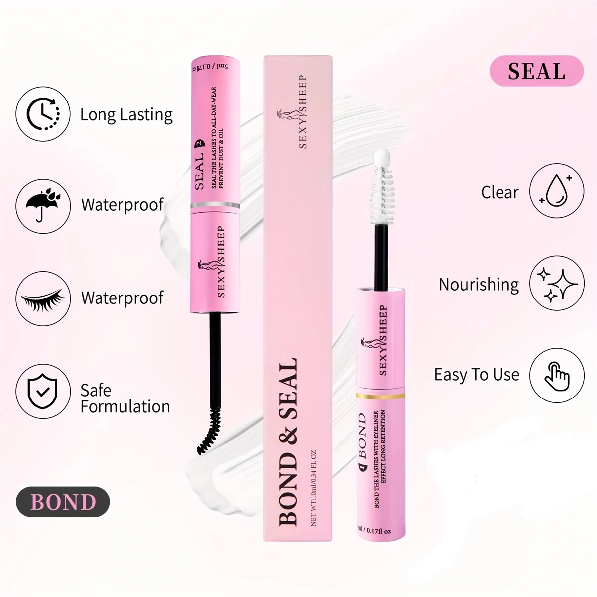 Colla e sigillo per ciglia da 5 conteggi Colla e sigillo per ciglia individuali da 10 ml Colla per extension ciglia a tenuta super resistente