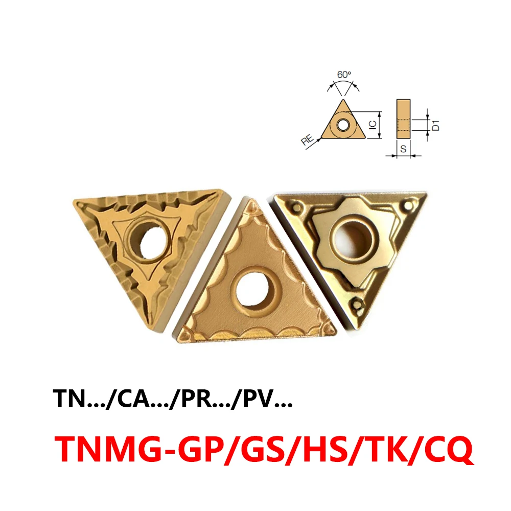 

Original TNMG Carbide Inserts TNMG160402 TNMG160404 TNMG160408 TNMG160412 GP GS HS CQ CA5525 TN60 PR1125 Turning Tools CNC Lathe