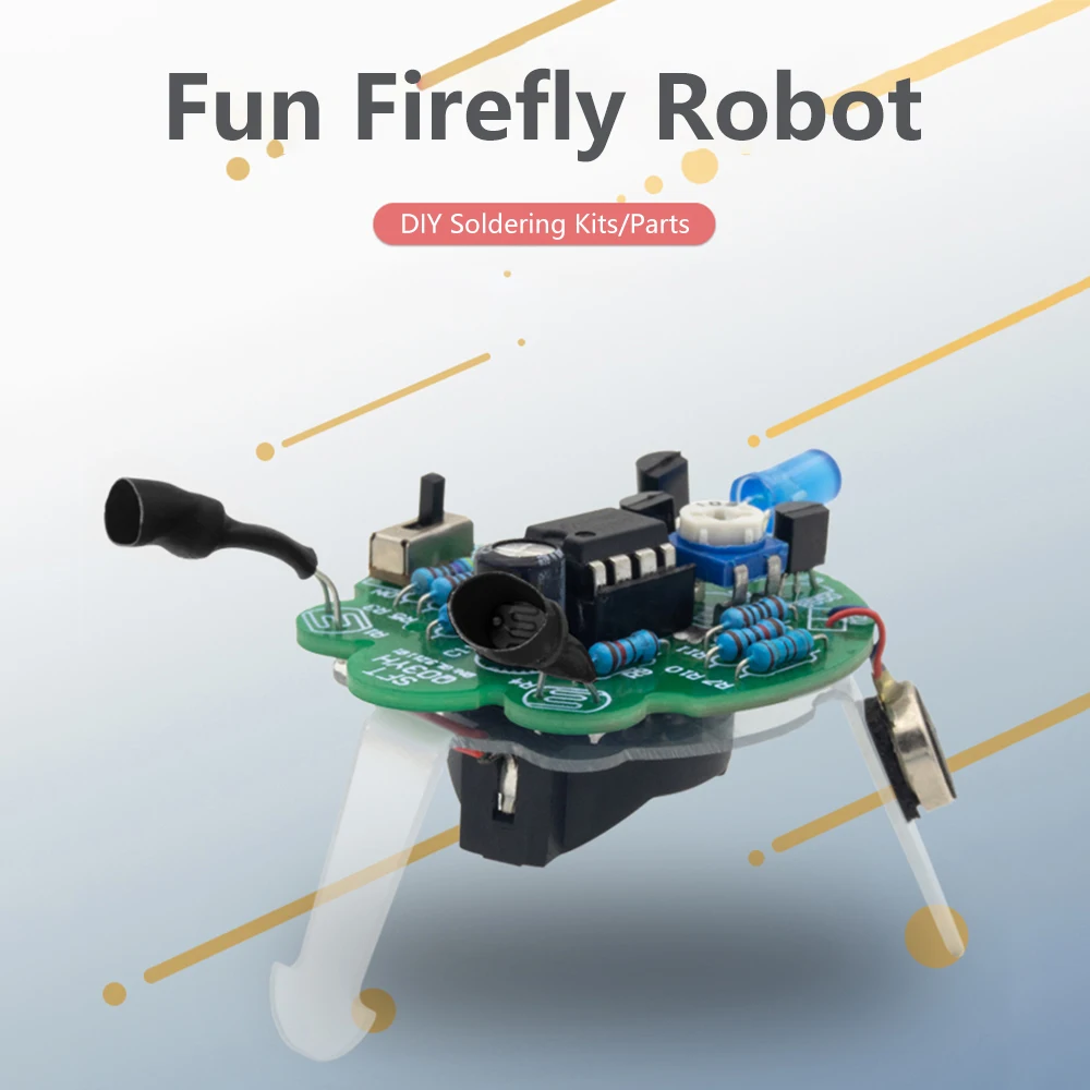 Elektroniczny ruch światłoczuły Firefly DIY części początkujący nauka lutowania zabawny zestaw ręcznie robiony prezent odpowiedni do eksperymentu studenckiego