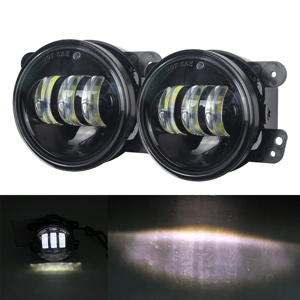 2 pcs 4 Inch LED Fog Light Auxiliary Driving Lamp Spot Driving Passing Light 4'' Fog Lamp For Jeep Wrangler Offroad